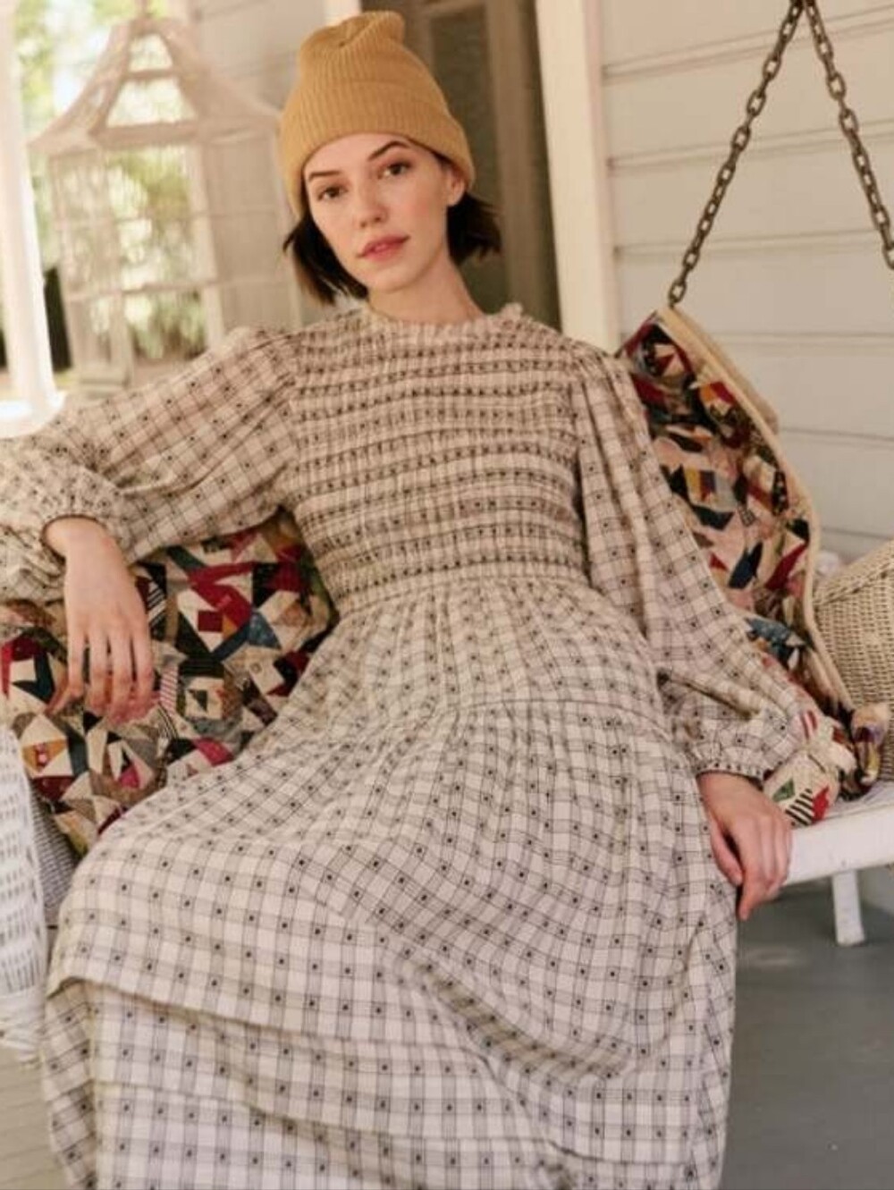 The GREAT. Contessa gingham midi lagenlook dress, medium (2) victorian